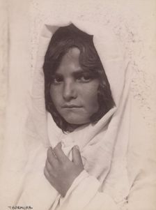 Head and shoulders of young girl, Taormina, Sicily, c1890s. Creator: Count Wilhelm von Gloeden