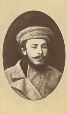 Head-and-shoulders portrait of a man, dressed in convict clothing, facing..., between 1880 and 1886. Creator: Unknown
