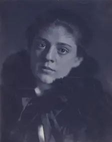 Head-and-shoulders portrait of actress Ethel Barrymore, facing front, c1900. Creator: Horace L Bundy