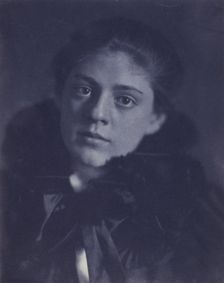 Head-and-shoulders portrait of actress Ethel Barrymore, facing front, c1900. Creator: Horace L Bundy