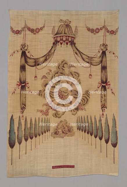 Head cloth for Bed Set, Nantes, 18th century. Creator: Unknown.