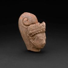 Head from a Figurine of a Female, 14th/15th century. Creator: Unknown