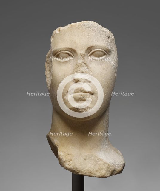 Head from an Acrolithic Statue, 440-420 BC. Creator: Unknown.