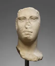 Head from an Acrolithic Statue, 440-420 BC. Creator: Unknown
