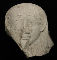 Head from an Anthropoid Sarcophagus, Egypt, Late Period/early Ptolemaic (664-220 BCE). Creator: Unknown