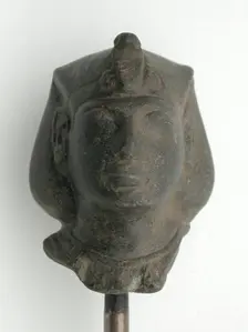 Head from Statuette of a King, Egypt, Late Period, Dynasty 26 (664-525 BCE). Creator: Unknown
