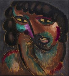 Head in Bronze Colors - Portrait of Sacharoff, 1913. Creator: Javlensky, Alexei, von (1864-1941)