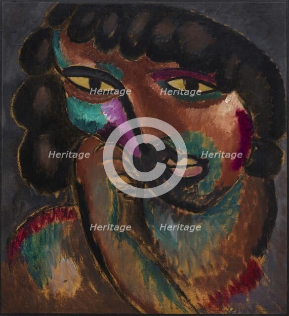 Head in Bronze Colors - Portrait of Sacharoff, 1913. Creator: Javlensky, Alexei, von (1864-1941).