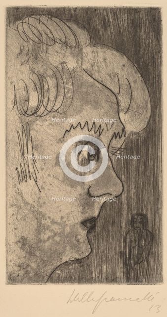 Head in Profile, 1923. Creator: Walter Gramatté.