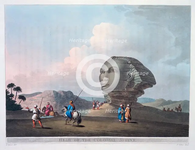 'Head of the Colossal Sphinx', Giza, Egypt, 1801. Artist: Thomas Milton