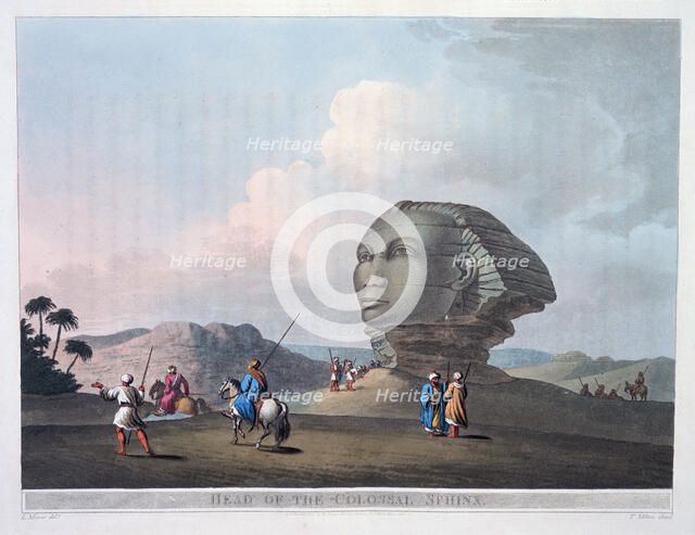 'Head of the Colossal Sphinx', Giza, Egypt, 1801. Artist: Thomas Milton