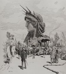 Head of the colossal statue "Liberty Illuminating the World", Paris Exposition, 1878. Creator: Tomás Carlos Capuz