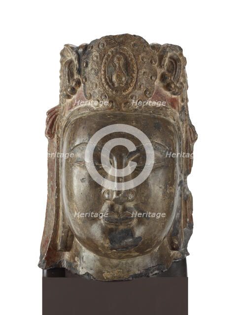 Head of the Bodhisattva Mahasthamaprapta (Dashizhi), Northern Qi dynasty, 550-577. Creator: Unknown.