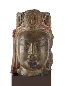 Head of the Bodhisattva Mahasthamaprapta (Dashizhi), Northern Qi dynasty, 550-577. Creator: Unknown
