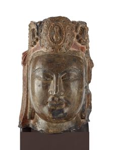 Head of the Bodhisattva Mahasthamaprapta (Dashizhi), Northern Qi dynasty, 550-577. Creator: Unknown