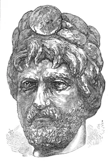 Head of the Emperor Hadrian found at Jerusalem, 1874. Creator: Unknown