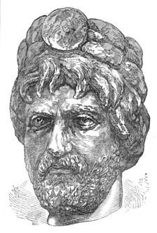 Head of the Emperor Hadrian found at Jerusalem, 1874. Creator: Unknown