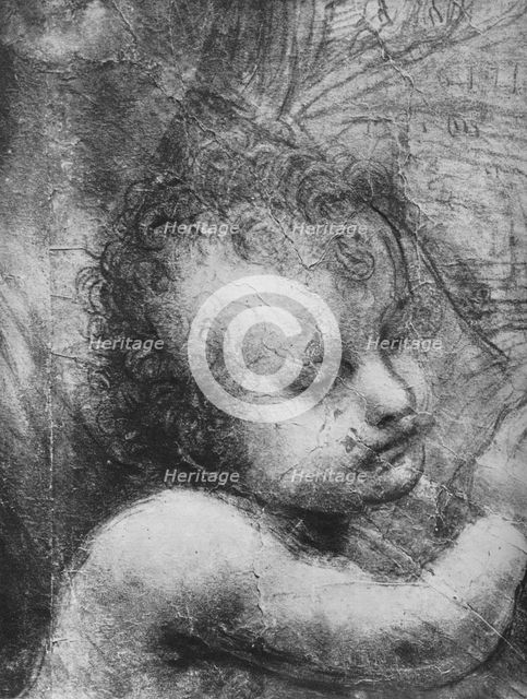 'Head of the Infant Jesus - Virgin and Child with St. Anne and Infant St. John', c1480 (1945). Artist: Leonardo da Vinci.