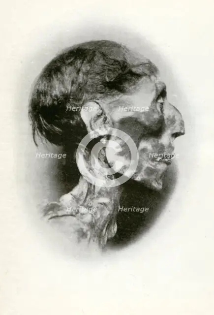 Head of the mummy of Rameses II, Ancient Egyptian pharaoh of the 19th dynasty, c1212 BC (1926).  Artist: Winifred Mabel Brunton