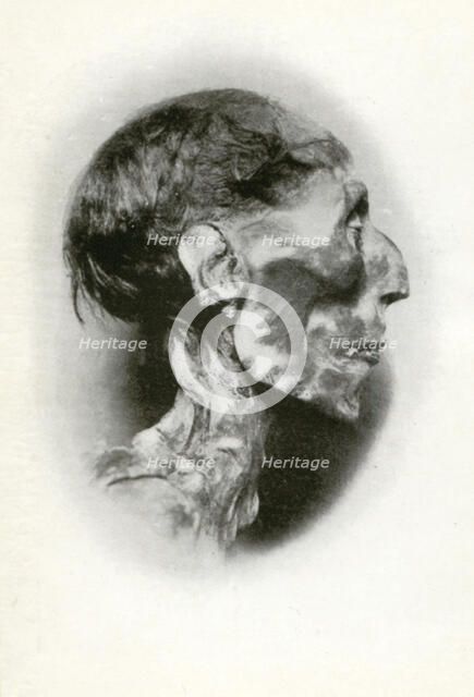 Head of the mummy of Rameses II, Ancient Egyptian pharaoh of the 19th dynasty, c1212 BC (1926).  Artist: Winifred Mabel Brunton