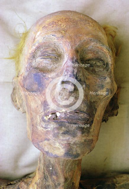 Head of the mummy of Rameses II, Cairo Museum, Egypt. Artist: Tony Evans