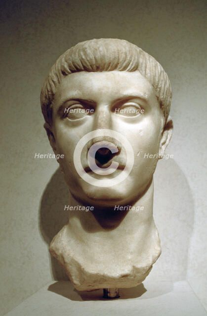 Head of the Roman Emperor Tiberius. Artist: A Lorenzini
