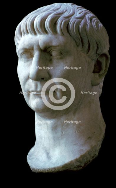 Head of the Roman emperor Trajan, 1st century. Artist: Unknown