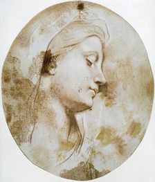 Head of the Virgin late 17th or 18th century. Artist: Louis de Boullogne II