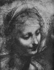 Head of the Virgin - Virgin and Child with St. Anne and Infant St. John c1480 (1945). Artist: Leonardo da Vinci
