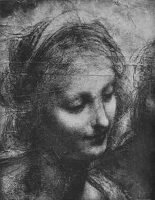 Head of the Virgin - Virgin and Child with St. Anne and Infant St. John c1480 (1945). Artist: Leonardo da Vinci