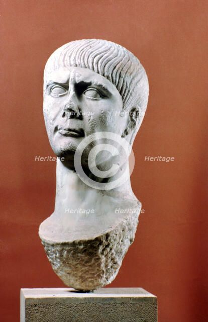 Head of Trajan, Roman Emperor, 98-117 AD. Artist: Unknown