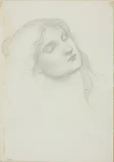 Head of Woman with Eyes Closed, c. 1873-77. Creator: Sir Edward Coley Burne-Jones