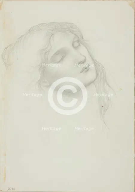 Head of Woman with Eyes Closed, c. 1873-77. Creator: Sir Edward Coley Burne-Jones.