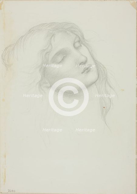 Head of Woman with Eyes Closed, c. 1873-77. Creator: Sir Edward Coley Burne-Jones.