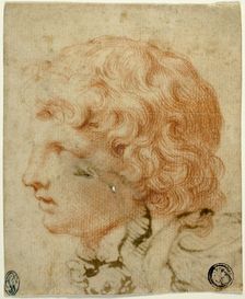 Head of Youth in Profile to Left (recto), 17th century. Creator: Unknown