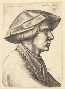 Head of young man wearing hat in profile to right, 1648. Creator: Wenceslaus Hollar