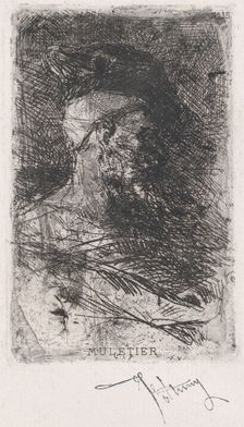 Head of a muleteer facing right, ca. 1860-70. Creator: Mariano Jose Maria Bernardo Fortuny y Carbo