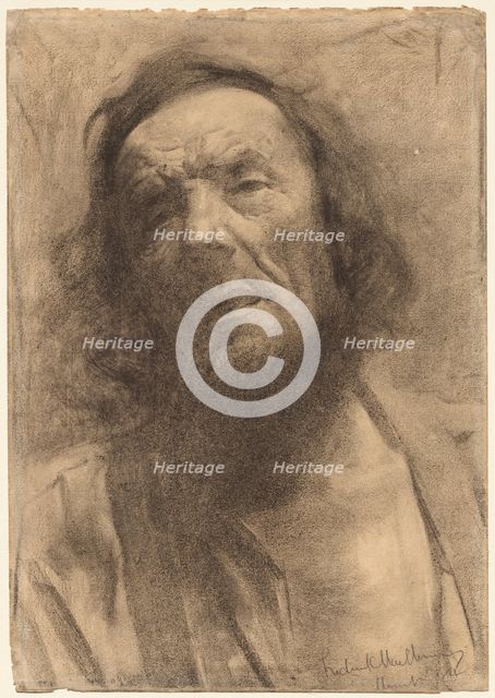 Head of a Man, 1884. Creator: Frederick William MacMonnies (American, 1863-1937).