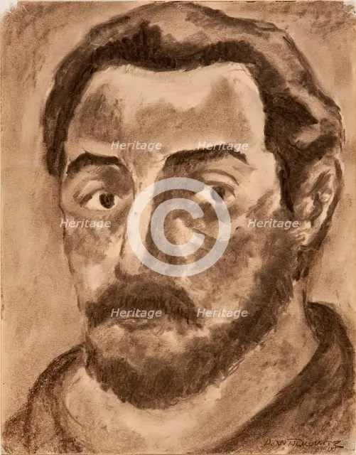 Head Of A Man, 1900. Creator: Abraham Walkowitz.