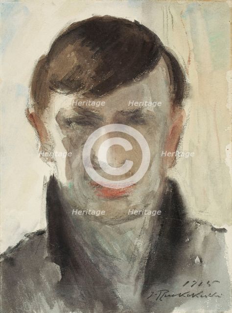 Head of a man, 1915. Creator: Jalmari Ruokokoski.
