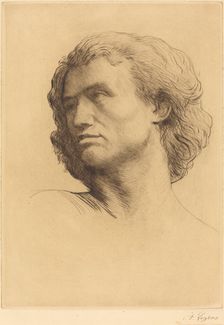 Head of a Man (Tete d'homme), 1877. Creator: Alphonse Legros