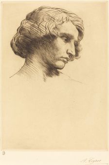 Head of a Man (Tete d'homme), 1877. Creator: Alphonse Legros
