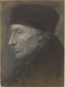 Head of a Man with a Skullcap. Creator: Alphonse Legros