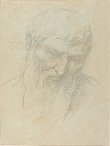 Head of a Man with Curly Hair and Beard. Creator: Alphonse Legros