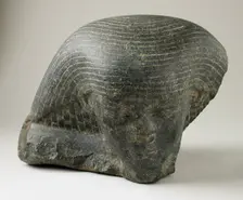 Head of a Man with Fragmentary Inscription, Egypt, 25th - 26th Dynasty (755 - 525 BCE). Creator: Unknown