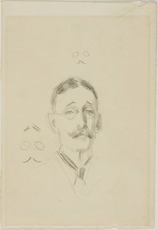 Head of a Man with Glasses with Two Sketches, n.d. Creator: Anders Leonard Zorn