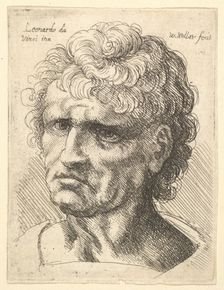 Head of a man with serious expression, 1625-77. Creator: Wenceslaus Hollar
