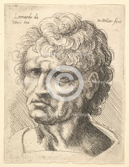 Head of a man with serious expression, 1625-77. Creator: Wenceslaus Hollar.