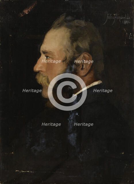Head of a man, exercise, 1882. Creator: Juho Forsell.