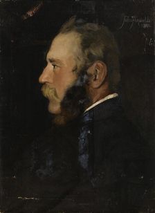 Head of a man, exercise, 1882. Creator: Juho Forsell